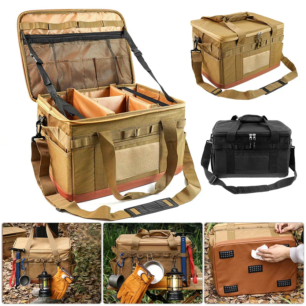 30L Camping Organizer Storage Bag Khaki