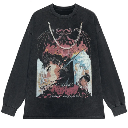 Anime Octopus Vintage Wash Harajuku T-Shirt Japanese Style Unisex-8