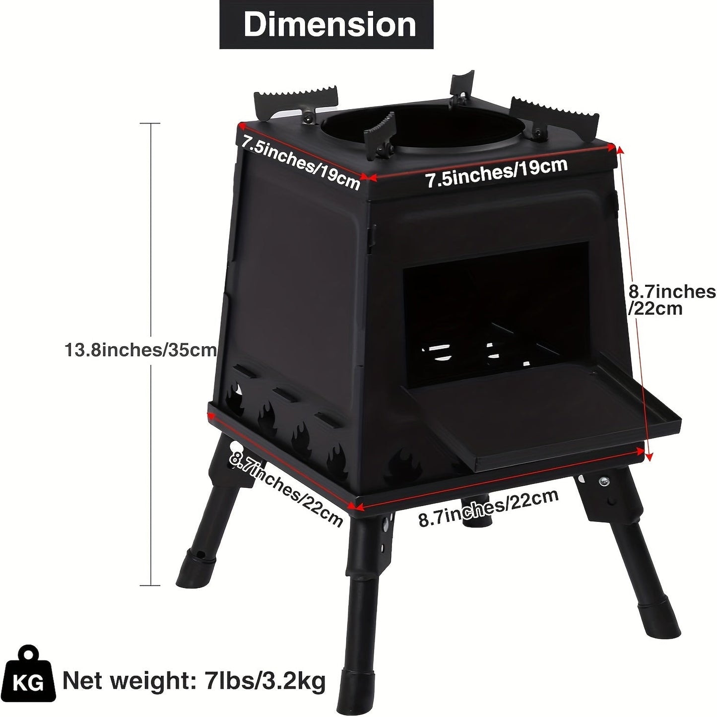 Wood-Burning Camping Stove Outdoor Grill