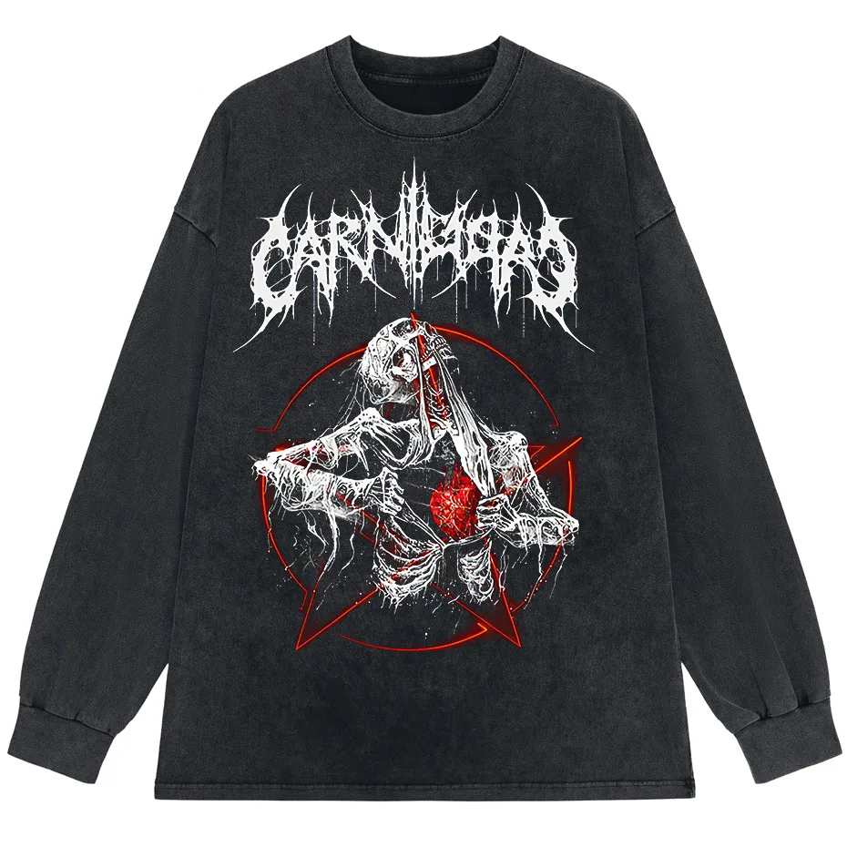 Gothic Demon Anime Print T-Shirt Women Y2K Harajuku Streetwear-5