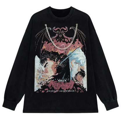 Anime Octopus Vintage Wash Harajuku T-Shirt Japanese Style Unisex-5