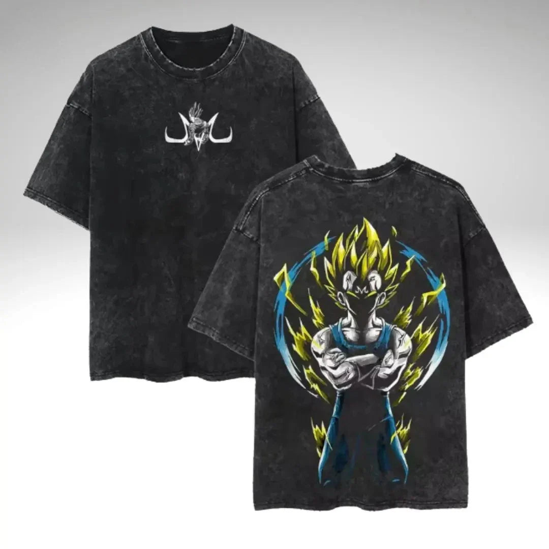 Vintage Dragon Ball Anime Graphic Washed Oversized T-Shirt Cotton Streetwear Tee-1