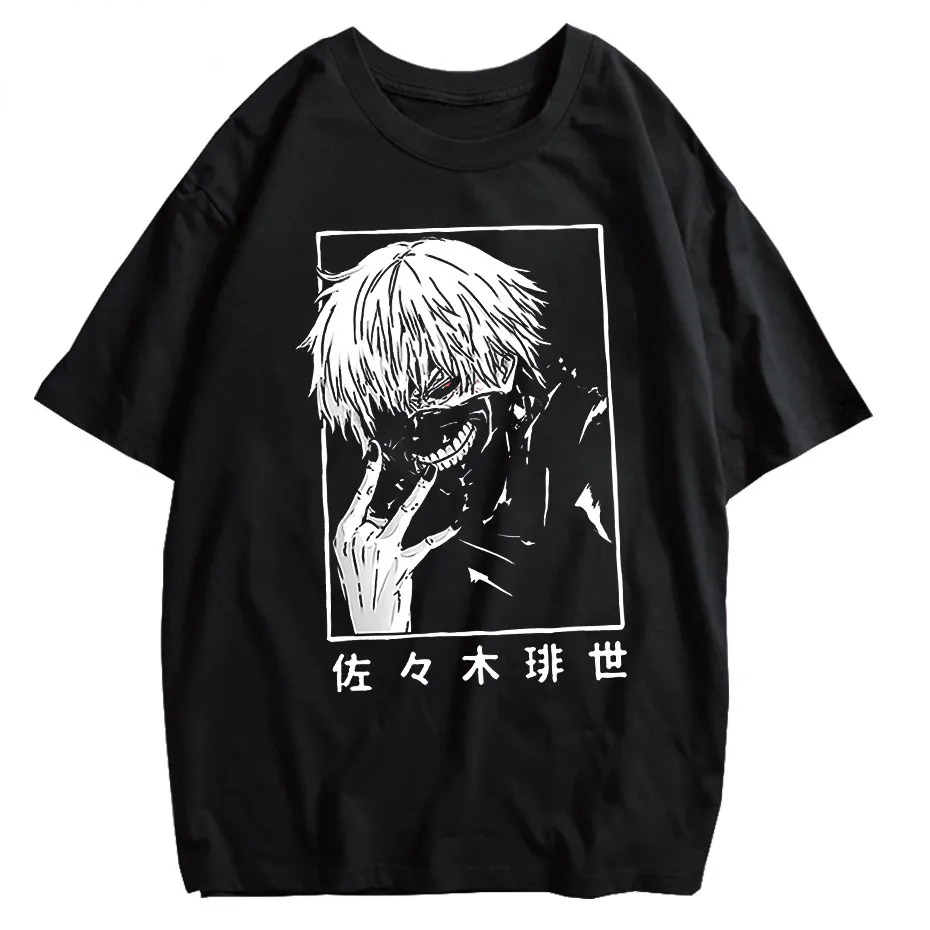 Washed Japanese Anime Graphic Streetwear T-Shirt-1