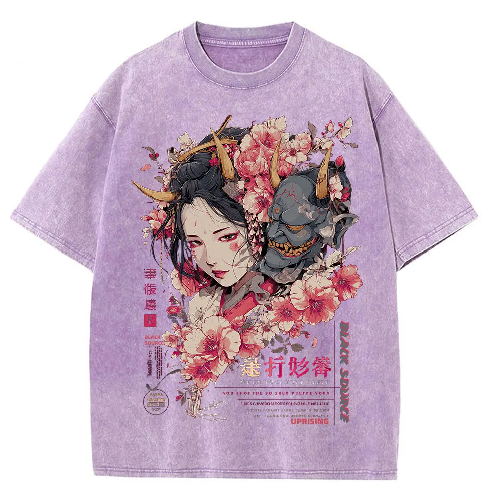 Anime Dragon Floral Graphic T Shirt Unisex Cotton Tee-7