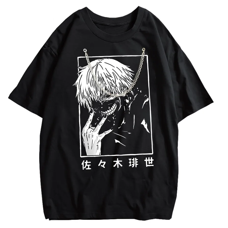 Washed Japanese Anime Graphic Streetwear T-Shirt-7