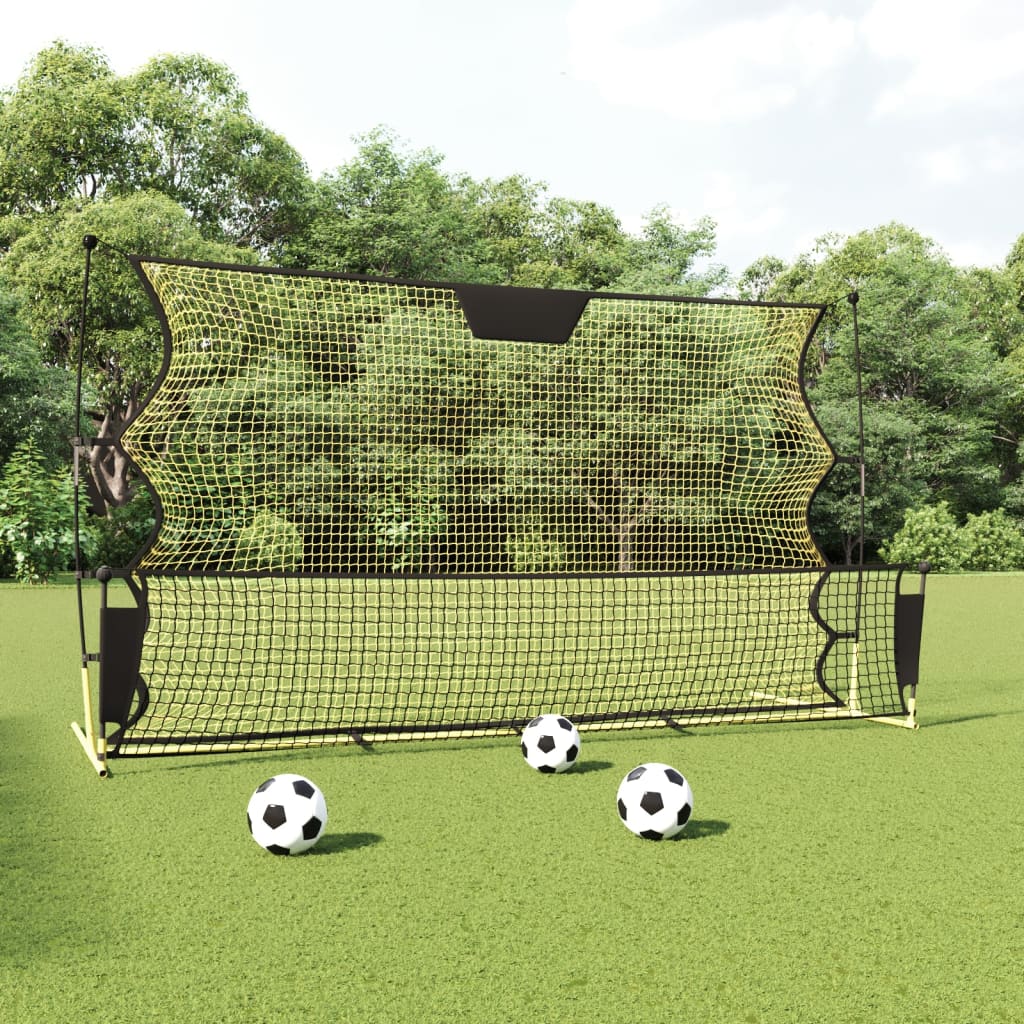 Vidaxl football rebound net 183x85x120 cm polyester black and yellow