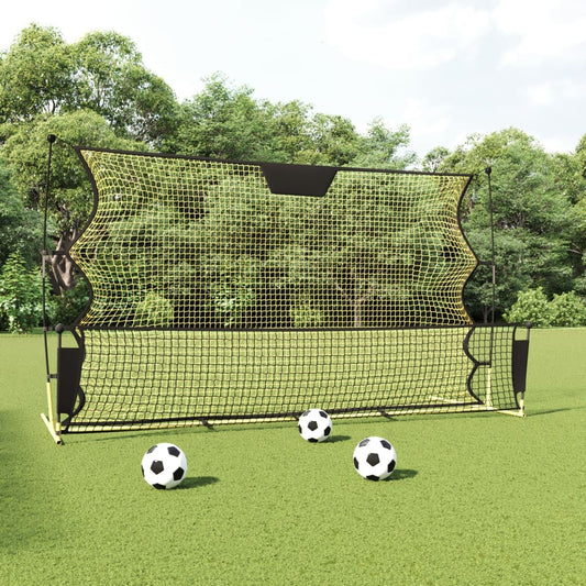 Vidaxl football rebound net 183x85x120 cm polyester black and yellow-0