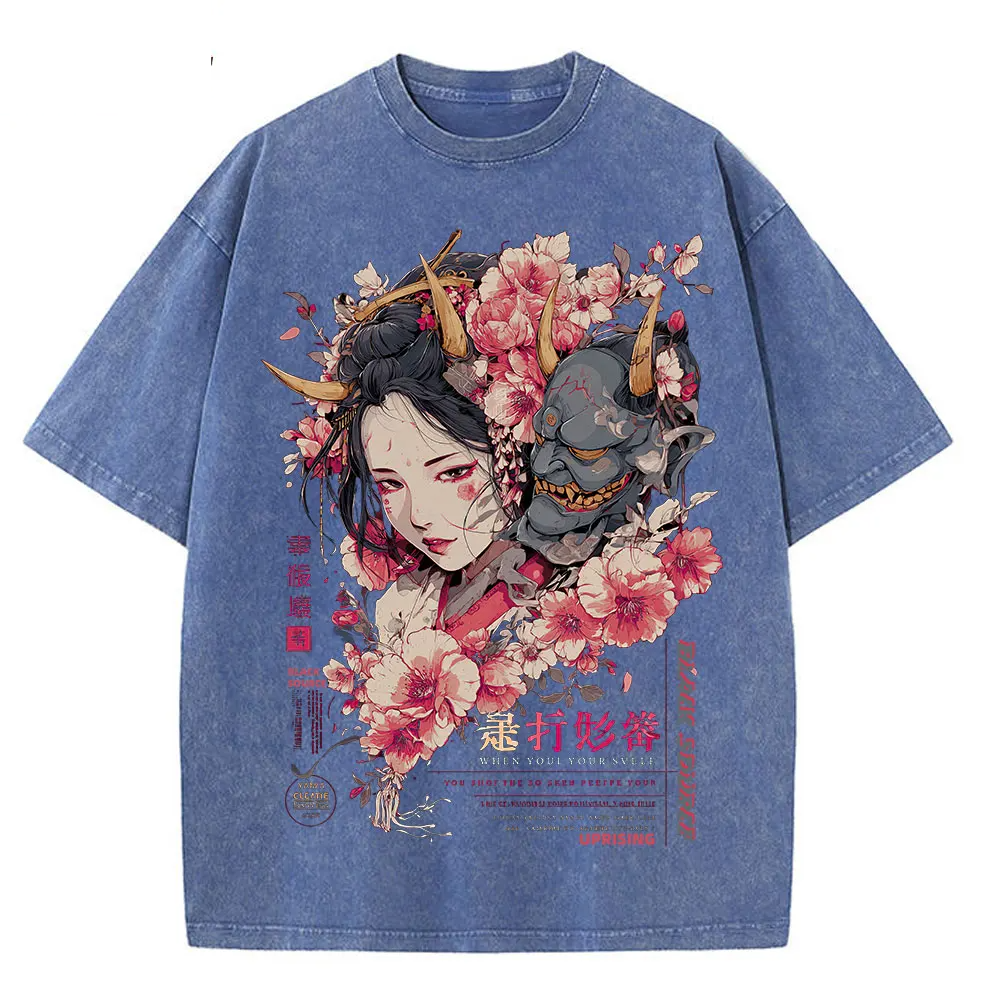 Anime Dragon Floral Graphic T Shirt Unisex Cotton Tee-6