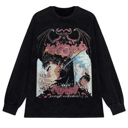 Anime Octopus Vintage Wash Harajuku T-Shirt Japanese Style Unisex-3