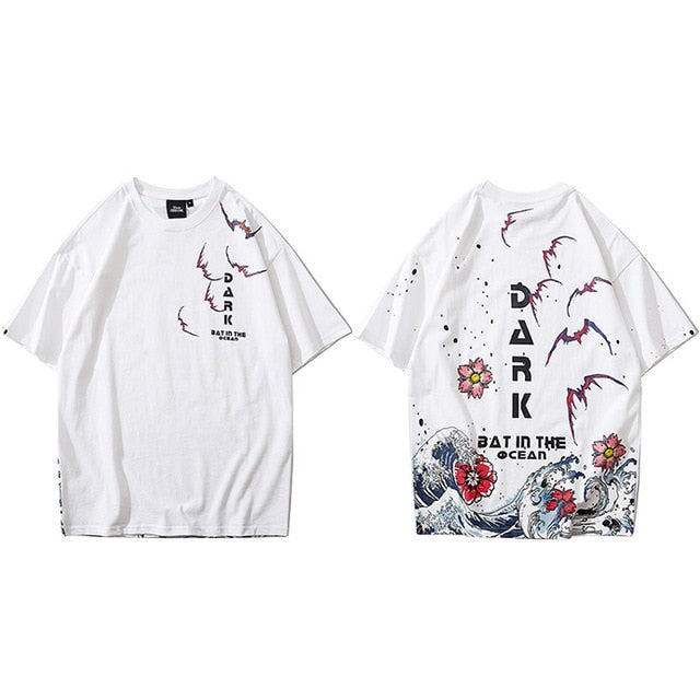 Hip Hop T Shirt Men Streetwear Harajuku Japanese Great Wave Tshirt Short Sleeve Cotton Summer Casual Floral T-Shirt Fashion-5