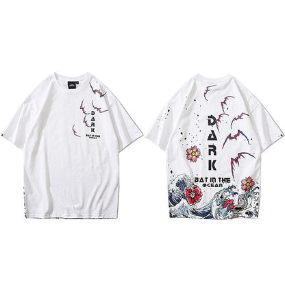 Hip Hop T Shirt Men Streetwear Harajuku Japanese Great Wave Tshirt Short Sleeve Cotton Summer Casual Floral T-Shirt Fashion-5