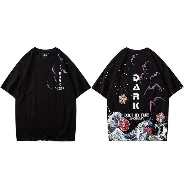 Hip Hop T Shirt Men Streetwear Harajuku Japanese Great Wave Tshirt Short Sleeve Cotton Summer Casual Floral T-Shirt Fashion-6