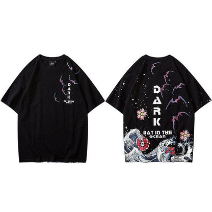 Hip Hop T Shirt Men Streetwear Harajuku Japanese Great Wave Tshirt Short Sleeve Cotton Summer Casual Floral T-Shirt Fashion-6