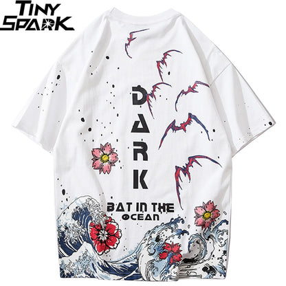 Hip Hop T Shirt Men Streetwear Harajuku Japanese Great Wave Tshirt Short Sleeve Cotton Summer Casual Floral T-Shirt Fashion-3