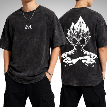 Vintage Dragon Ball Anime Graphic Washed Oversized T-Shirt Cotton Streetwear Tee-4
