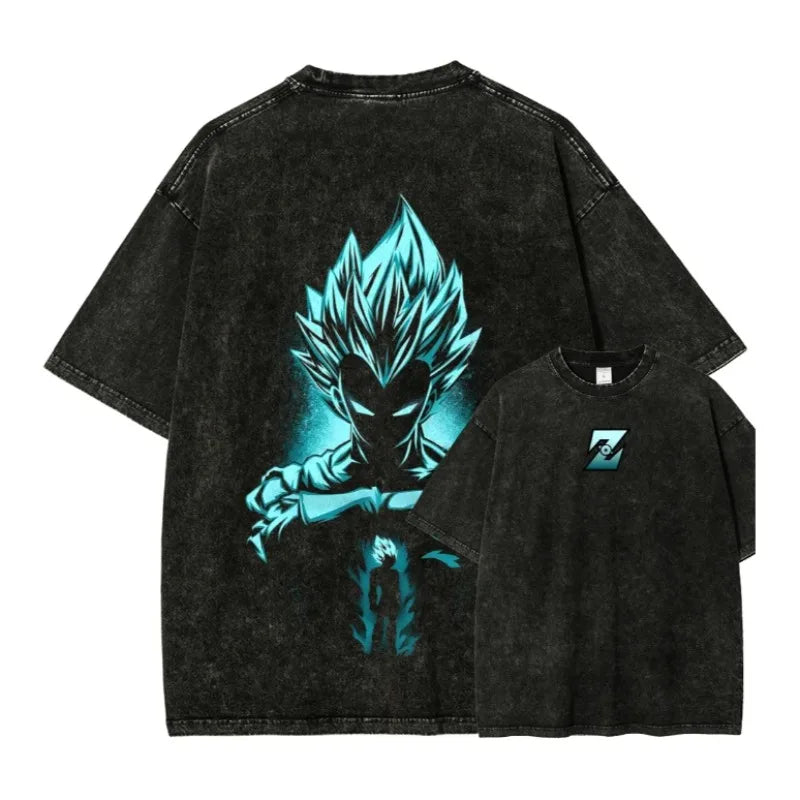 Anime Dragon Ball Z Vegeta Majin Casual Oversized T-Shirt Harajuku Style-0