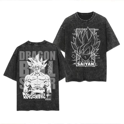 Anime Dragon Ball Goku Vintage Washed T-Shirt Oversized Streetwear Tee-1