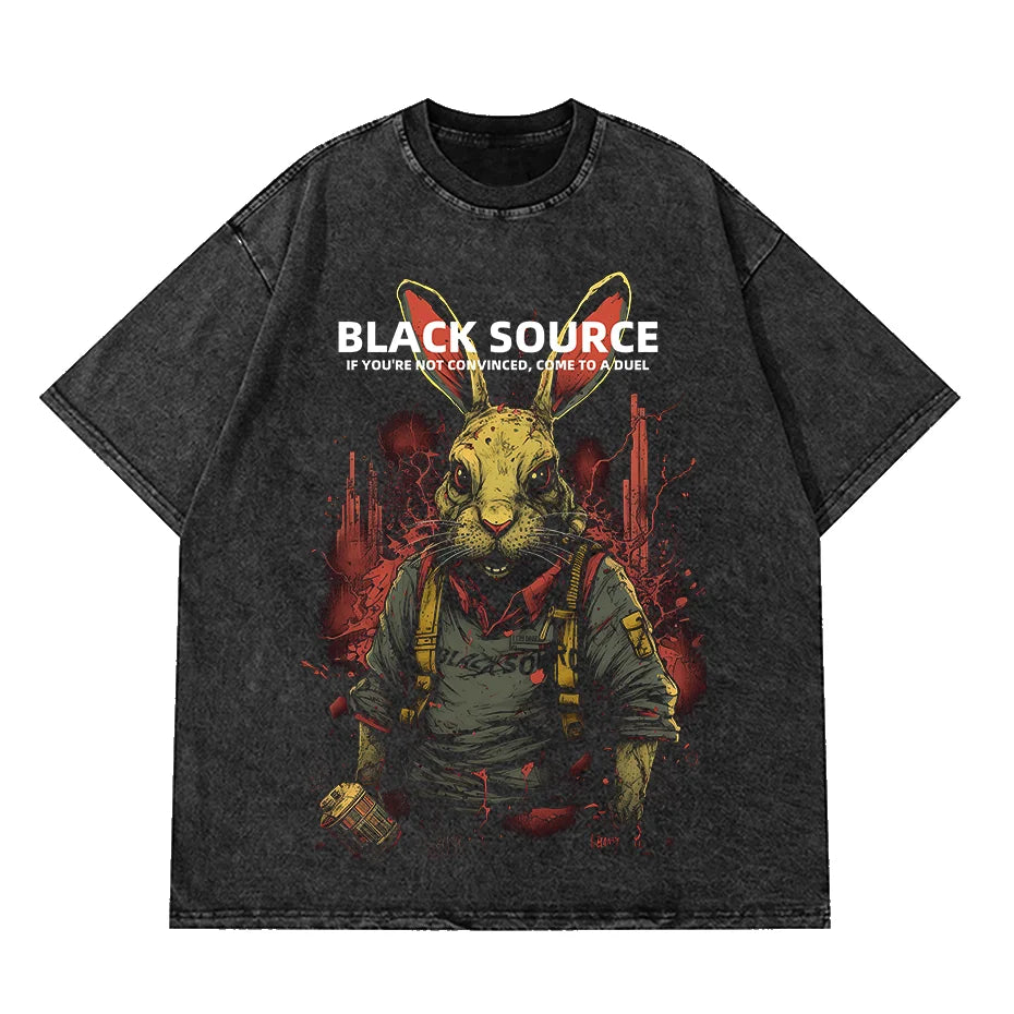 Anime Octopus Vintage Wash Harajuku T-Shirt Japanese Style Unisex-23