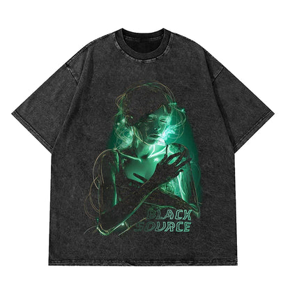 Anime Octopus Vintage Wash Harajuku T-Shirt Japanese Style Unisex-21