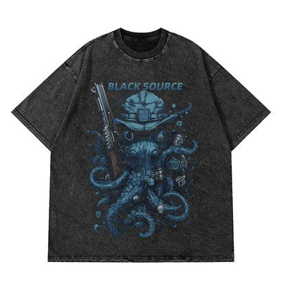 Anime Octopus Vintage Wash Harajuku T-Shirt Japanese Style Unisex-22