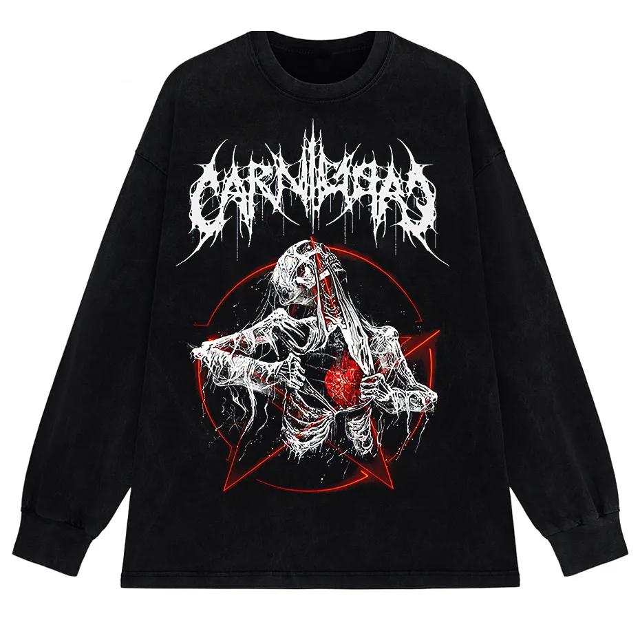 Gothic Demon Anime Print T-Shirt Women Y2K Harajuku Streetwear-7