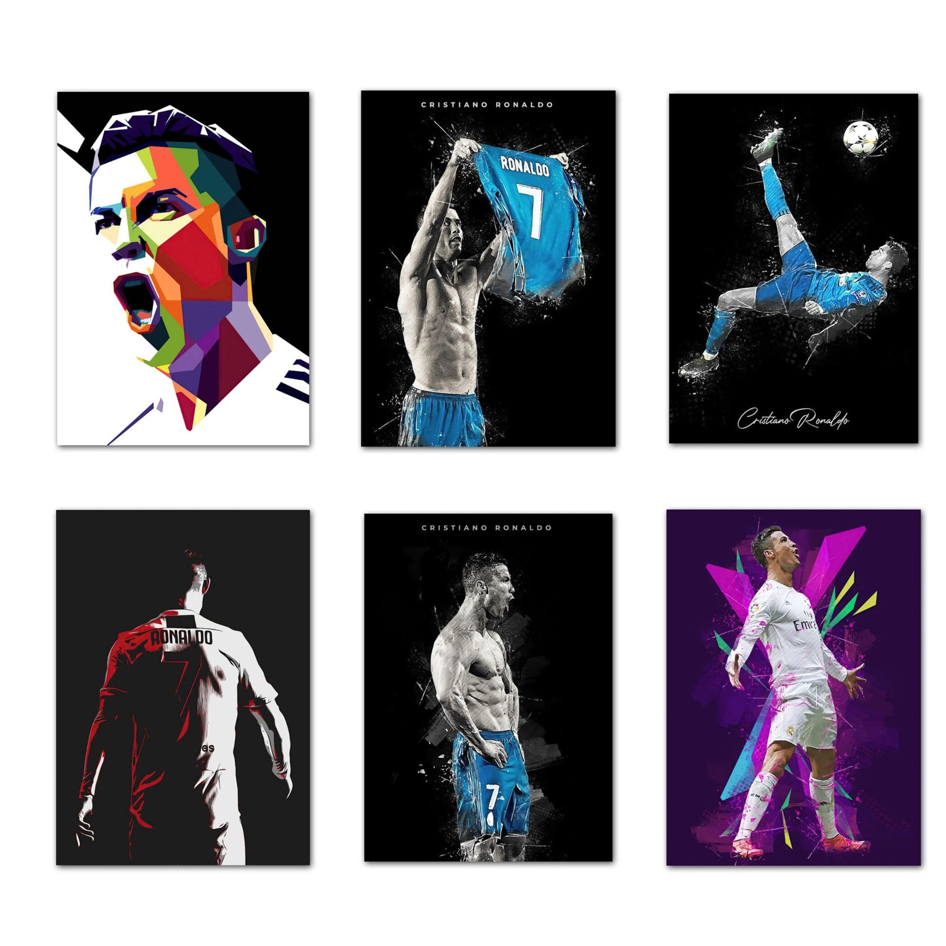Poster Fußball Christiano Ronaldo Jubel mit Pokal als Deko Print ohne Rahmen-0