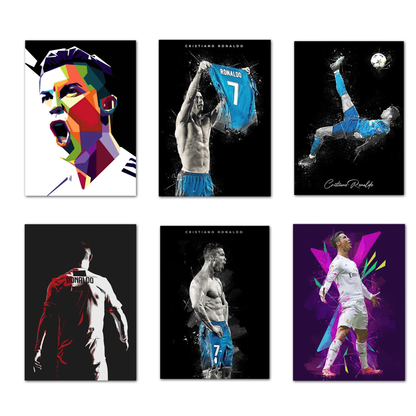 Poster Fußball Christiano Ronaldo Jubel mit Pokal als Deko Print ohne Rahmen-0