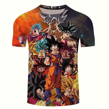 Dragon Ball DBZ Bulma Super Saiyan Vegeta 3d print Kids Goku T shirt  Japan Anime Tshirts-7