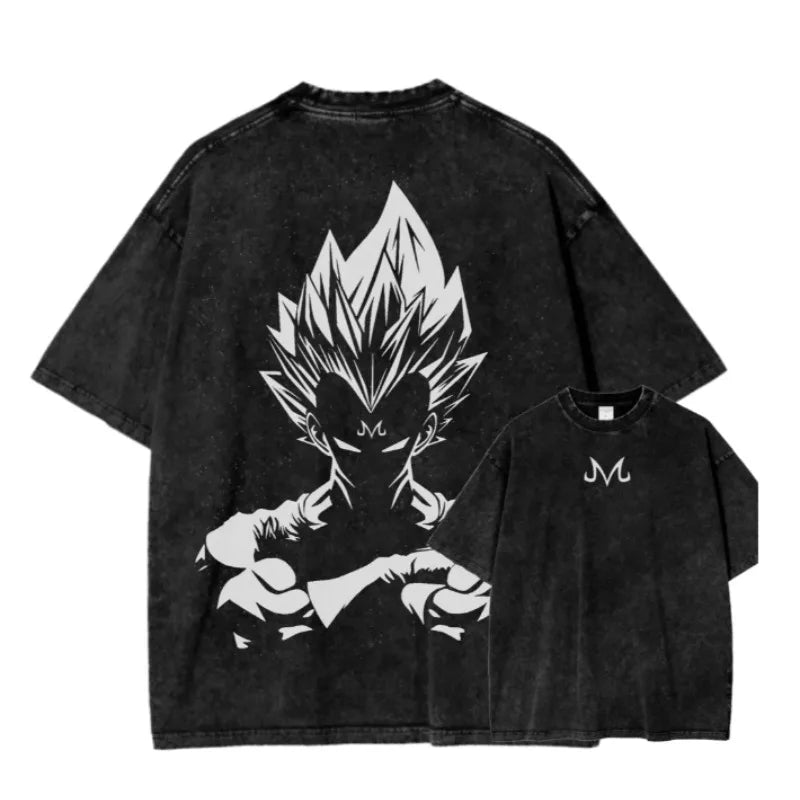 Anime Dragon Ball Z Vegeta Majin Casual Oversized T-Shirt Harajuku Style-2