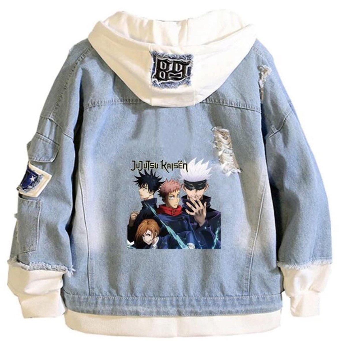 Jujutsu Kaisen Hoodies – Gojo Satoru Denim Hoodie | Anime Streetwear for JJK Fans-0