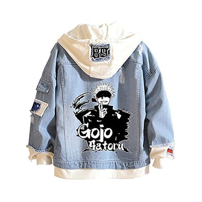 Anime Jacket - Jujutsu Kaisen Hoodies – Gojo Satoru Denim Hoodie | Anime Streetwear for JJK Fans-0