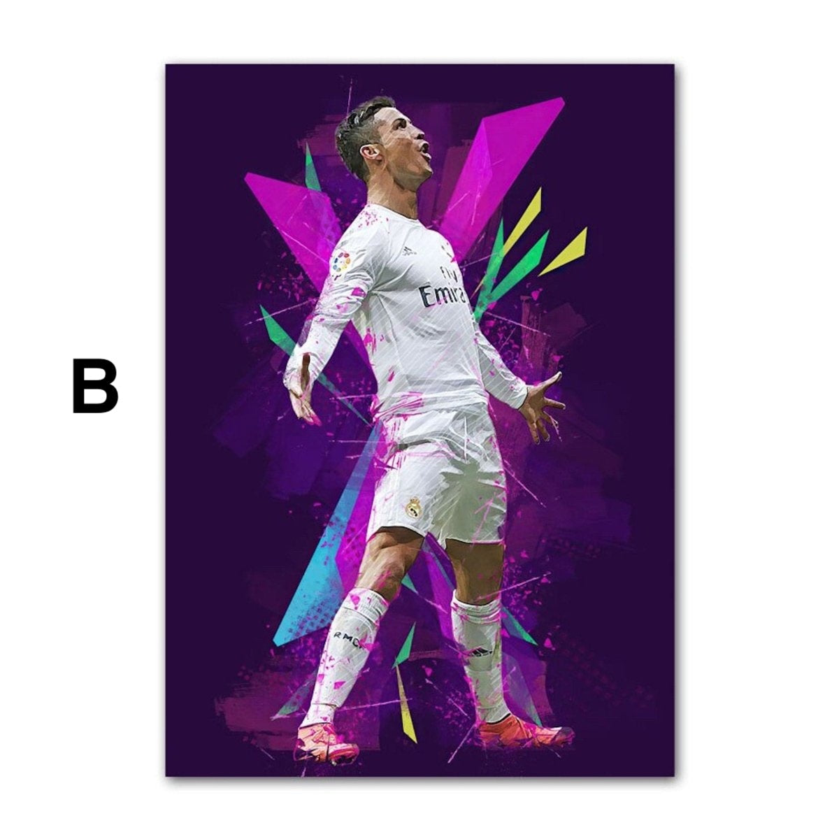 Poster Fußball Christiano Ronaldo Jubel mit Pokal als Deko Print ohne Rahmen-2