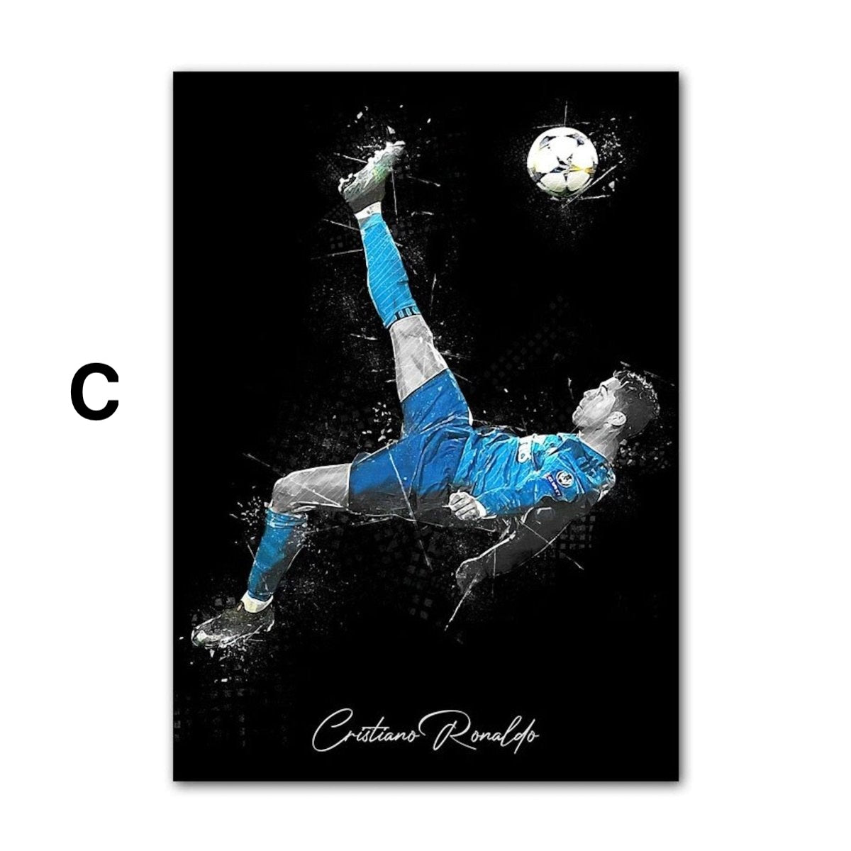 Poster Fußball Christiano Ronaldo Jubel mit Pokal als Deko Print ohne Rahmen-3