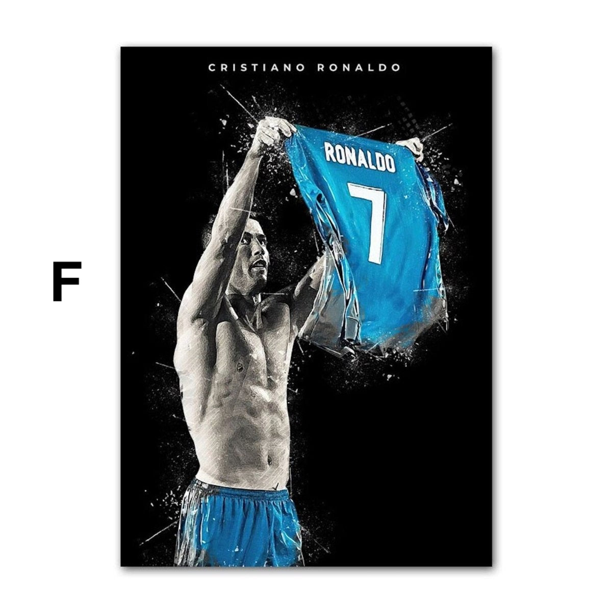 Poster Fußball Christiano Ronaldo Jubel mit Pokal als Deko Print ohne Rahmen-6