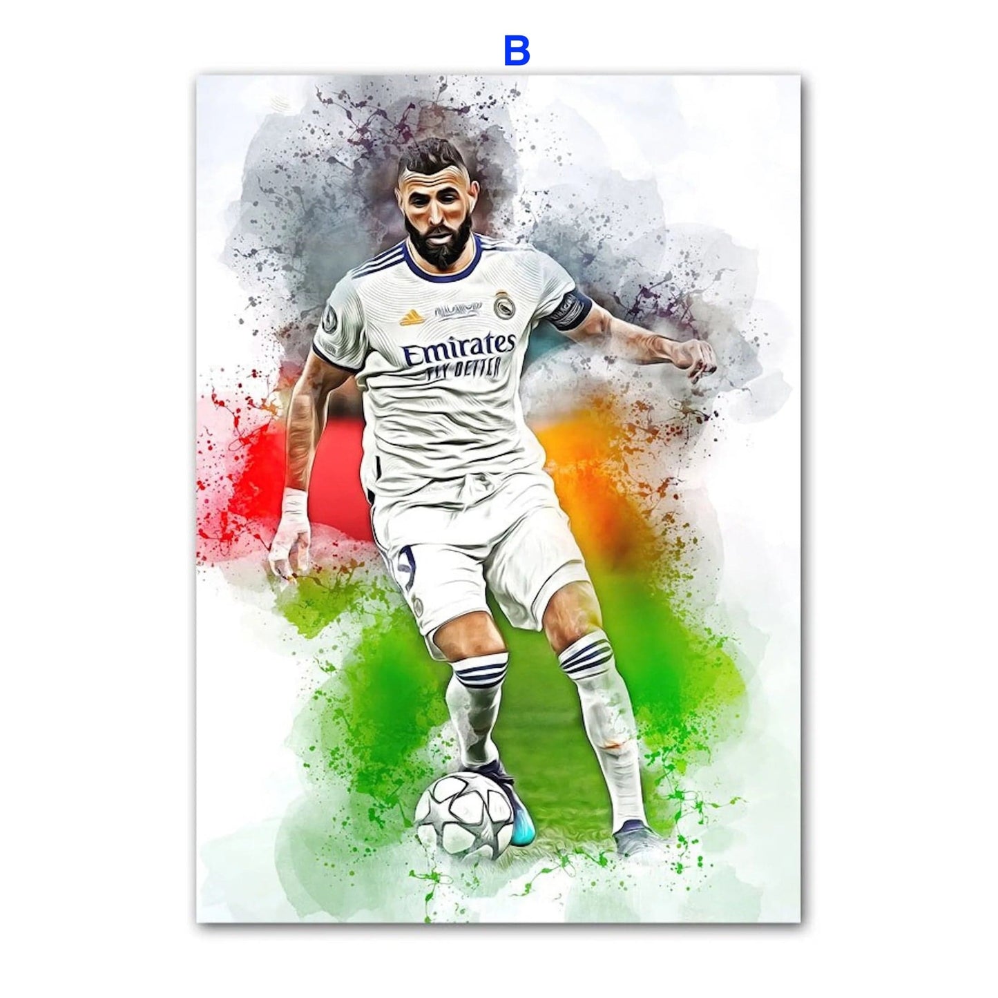 Poster Fußballspieler Paris Sant German Messi Mbappe Nejmar Jr und andere Spieler als Deko Print ohne Rahmen-3