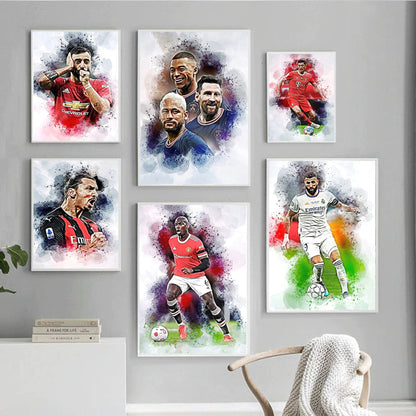 Poster Fußballspieler Paris Sant German Messi Mbappe Nejmar Jr und andere Spieler als Deko Print ohne Rahmen-1