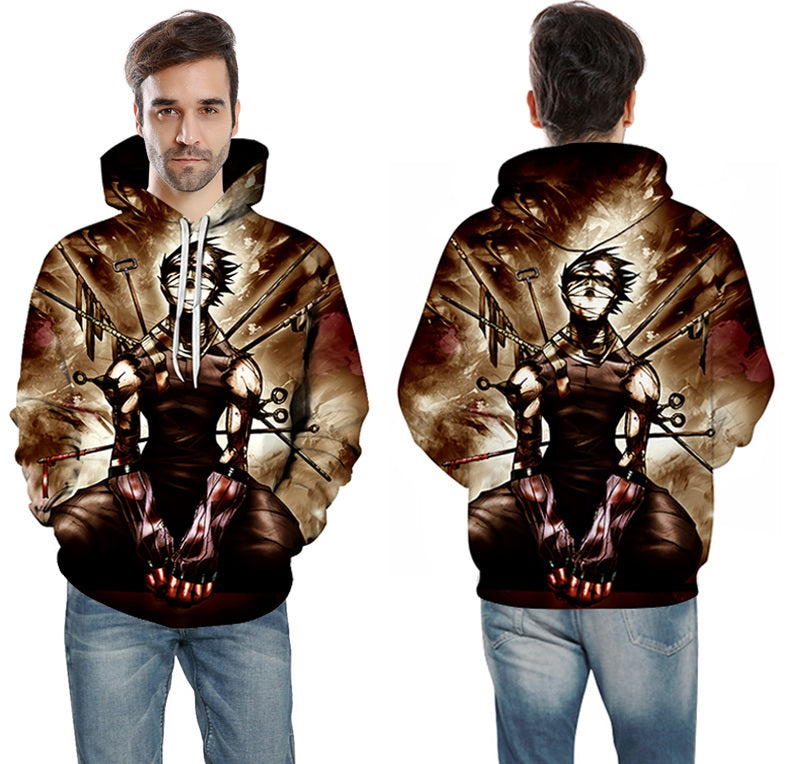 Men/women Tracksuits Tops Print  Hooded Anime Tokyo Ghoul Kaneki Ken 3D Hoodies Thin Autumn Sweatshirts-2