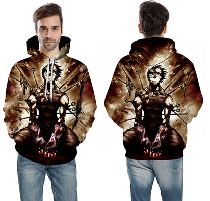Men/women Tracksuits Tops Print  Hooded Anime Tokyo Ghoul Kaneki Ken 3D Hoodies Thin Autumn Sweatshirts-2