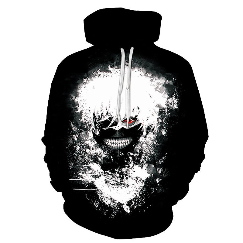 Men/women Tracksuits Tops Print  Hooded Anime Tokyo Ghoul Kaneki Ken 3D Hoodies Thin Autumn Sweatshirts-3