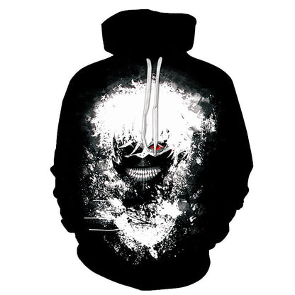 Men/women Tracksuits Tops Print  Hooded Anime Tokyo Ghoul Kaneki Ken 3D Hoodies Thin Autumn Sweatshirts-3