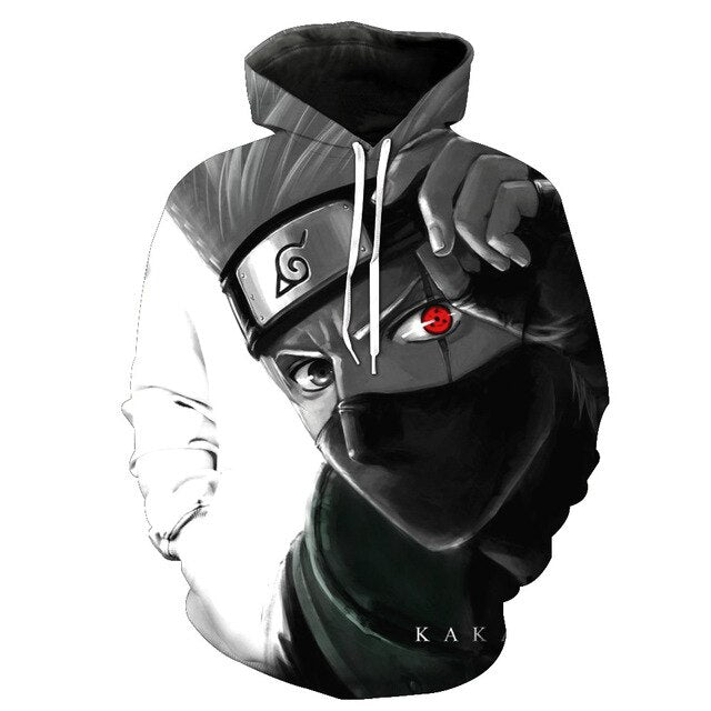 Naruto Anime Hoodies 3D Men Women Sasuke Autumn Harajuku Kakashi 3D Cartoon Print Sweatwear Men's Hoodies Sweatshirt Coats-12