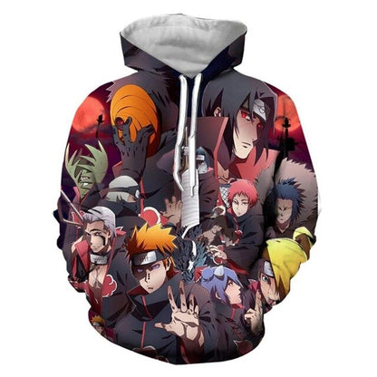 Naruto Anime Hoodies 3D Men Women Sasuke Autumn Harajuku Kakashi 3D Cartoon Print Sweatwear Men's Hoodies Sweatshirt Coats-13