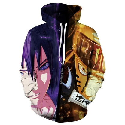 Naruto Anime Hoodies 3D Men Women Sasuke Autumn Harajuku Kakashi 3D Cartoon Print Sweatwear Men's Hoodies Sweatshirt Coats-10