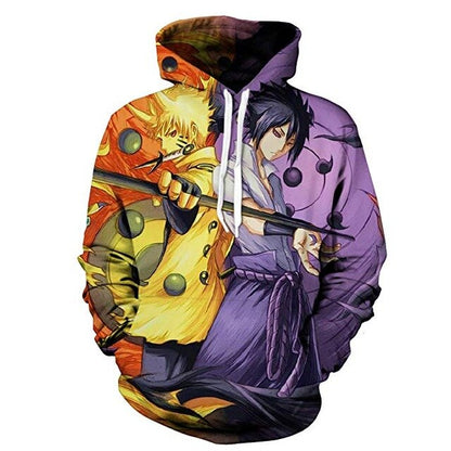 Naruto Anime Hoodies 3D Men Women Sasuke Autumn Harajuku Kakashi 3D Cartoon Print Sweatwear Men's Hoodies Sweatshirt Coats-23