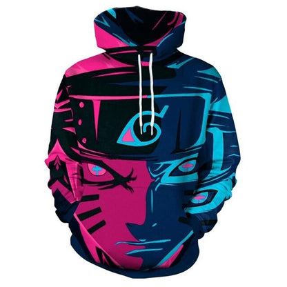 Naruto Anime Hoodies 3D Men Women Sasuke Autumn Harajuku Kakashi 3D Cartoon Print Sweatwear Men's Hoodies Sweatshirt Coats-26