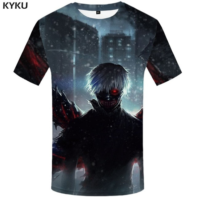 Tokyo Ghoul T-shirt Men Ken Kaneki T-shirts 3d Graffiti Tshirt Printed Japan Tshirts Casual Blood Anime Clothes-13