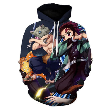 Men Women Anime Demon Slayer: Kimetsu no Yaiba Hoodie Cosplay Costume Sweatshirts Unisex Cartoon Pullover Autumn Casual Clothing-8