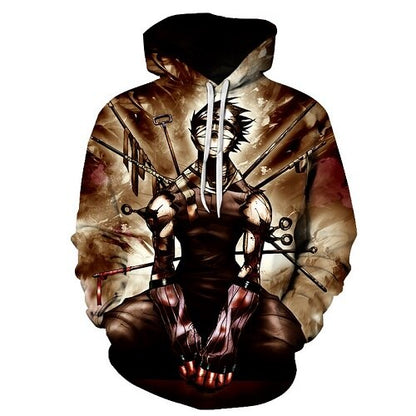 Men/women Tracksuits Tops Print  Hooded Anime Tokyo Ghoul Kaneki Ken 3D Hoodies Thin Autumn Sweatshirts-9