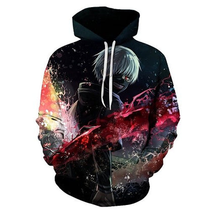 Men/women Tracksuits Tops Print  Hooded Anime Tokyo Ghoul Kaneki Ken 3D Hoodies Thin Autumn Sweatshirts-16
