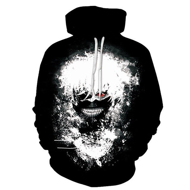 Men/women Tracksuits Tops Print  Hooded Anime Tokyo Ghoul Kaneki Ken 3D Hoodies Thin Autumn Sweatshirts-13
